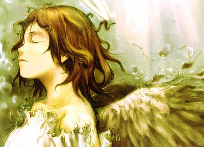 wings, Haibane Renmei, rakka, anime girls - random desktop wallpaper