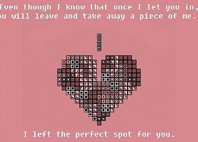 love, Tetris, hearts - random desktop wallpaper