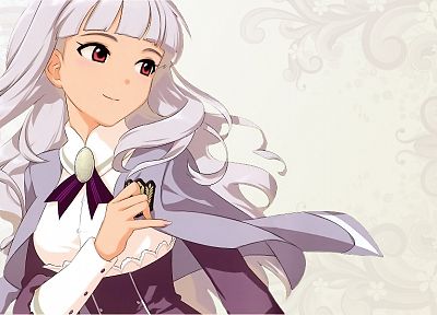 dress, long hair, anime, white hair, Shijou Takane, Idolmaster - desktop wallpaper