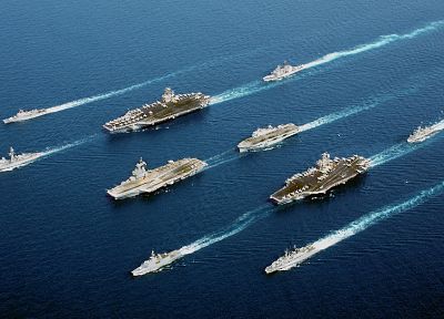 ocean, navy, aircraft carriers, fleet - random desktop wallpaper