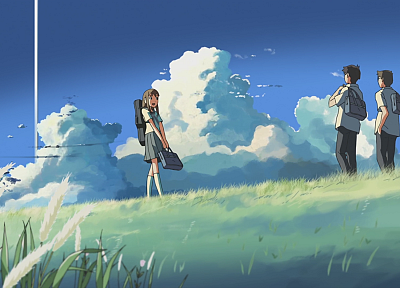 clouds, Makoto Shinkai, anime, The Place Promised in Our Early Days - desktop wallpaper