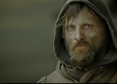 movies, blue eyes, men, beard, The Road, Viggo Mortensen, hoodies, scarfs, coat - desktop wallpaper