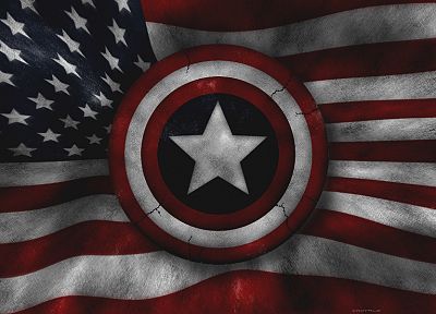Captain America, Marvel Comics, American Flag - random desktop wallpaper