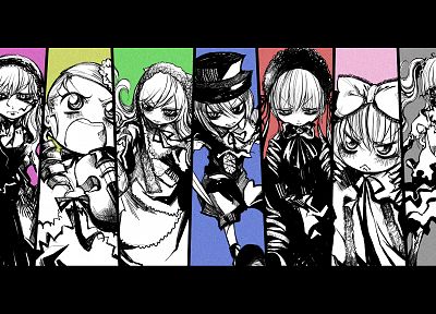 Rozen Maiden, Shinku, Suiseiseki, Suigintou, Souseiseki, Kanaria, Hina Ichigo, Kirakishou - duplicate desktop wallpaper