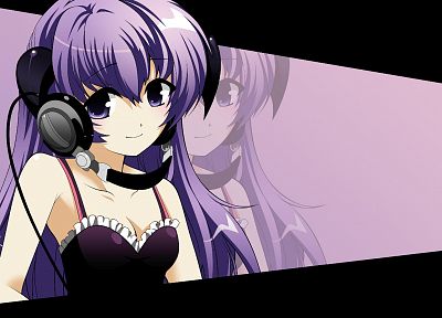 headphones, Higurashi no Naku Koro ni, horns, anime, bare shoulders, Furude Hanyuu - random desktop wallpaper