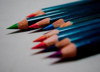macro, pencils, colors - desktop wallpaper