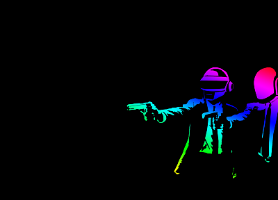 guns, multicolor, Daft Punk, Pulp Fiction - related desktop wallpaper