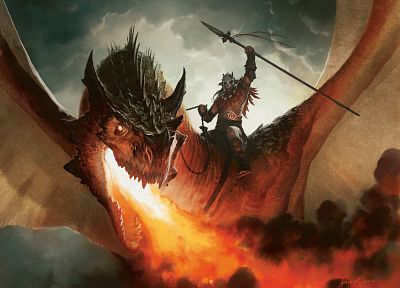dragons, Magic: The Gathering, Jason Chan - random desktop wallpaper