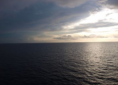 water, ocean, clouds, nature, Caribbean, skyscapes, sea - desktop wallpaper