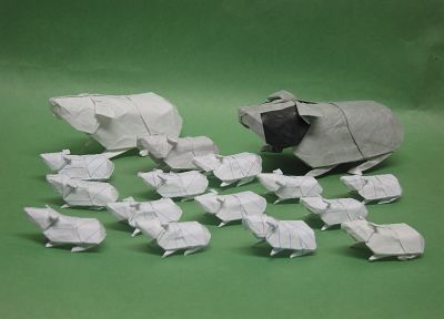 paper, origami, guinea pigs, guinea pig - random desktop wallpaper