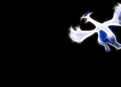 Pokemon, Lugia, illuminated, black background - desktop wallpaper