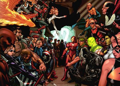 Iron Man, Spider-Man, Captain America, Daredevil, She Hulk, Invisible Woman, Marvel Comics, Mr. Fantastic, Civil War, Marvel - desktop wallpaper
