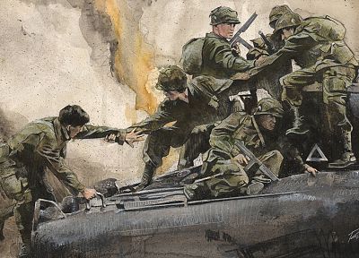 soldiers, paintings, war - duplicate desktop wallpaper