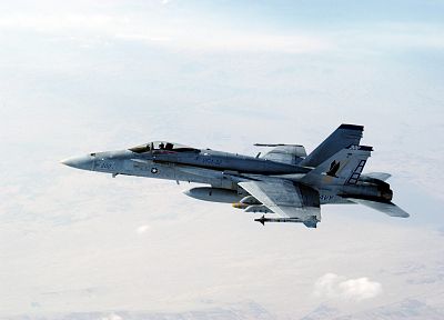 aircraft, military, planes, vehicles, F-18 Hornet, jet aircraft, AIM-9 - random desktop wallpaper