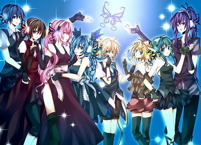 Vocaloid, Hatsune Miku, Megurine Luka, Kaito (Vocaloid), Kagamine Rin, Kagamine Len, Megpoid Gumi, Meiko, Kamui Gakupo - related desktop wallpaper