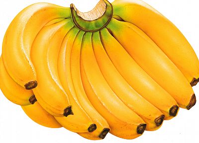 fruits, food, bananas, white background - random desktop wallpaper