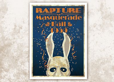 video games, BioShock, Rapture, masks, posters, bunny ears, masquerade - random desktop wallpaper