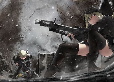 soldiers, military, soft shading, anime girls, original characters - desktop wallpaper