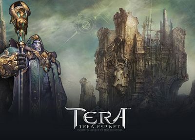 priest, Tera, MMORPG, male, Baraka, anime - desktop wallpaper