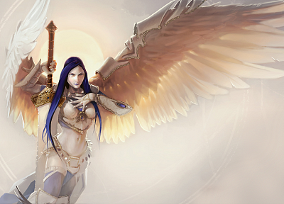 angels, Magic: The Gathering, angel wings, Akroma - duplicate desktop wallpaper