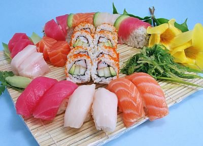 food, fish, sushi - desktop wallpaper