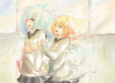 Vocaloid, Hatsune Miku, Kagamine Rin - desktop wallpaper