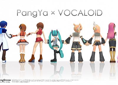 Vocaloid, Hatsune Miku, Megurine Luka, Kaito (Vocaloid), Kagamine Rin, Kagamine Len, PangYa, crossovers, Meiko, detached sleeves, Sakine Meiko, Vocaloid Fanmade, Tako Luka - random desktop wallpaper