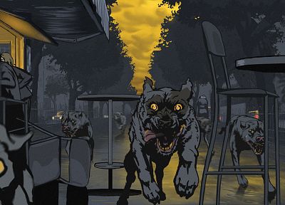 dogs, Waltz with Bashir, rabid - random desktop wallpaper