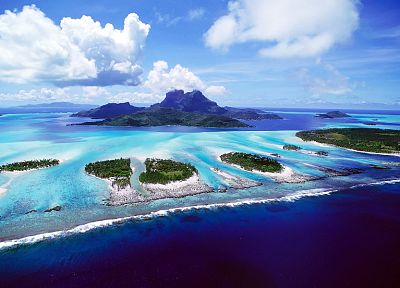 landscapes, nature, paradise, islands, oceans, blue skies - desktop wallpaper