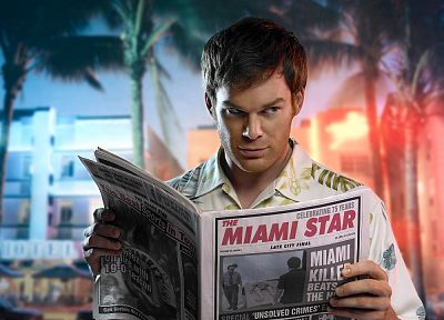 Dexter, Michael C. Hall, newspapers, Dexter Morgan - random desktop wallpaper