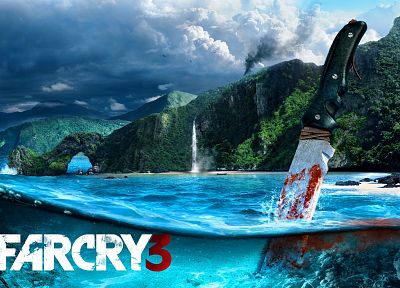 water, video games, ocean, knives, Far Cry, Far Cry 3 - random desktop wallpaper