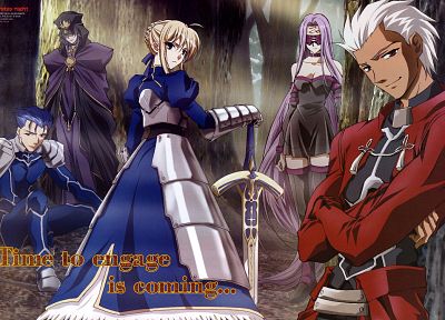 Fate/Stay Night, Saber, Rider (Fate/Stay Night), Archer (Fate/Stay Night), Lancer (Fate/stay night), Caster (Fate/Stay Night), Fate series - related desktop wallpaper