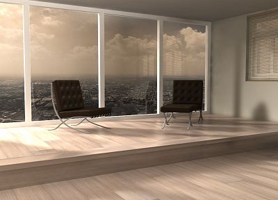 architecture, interior, chairs - duplicate desktop wallpaper