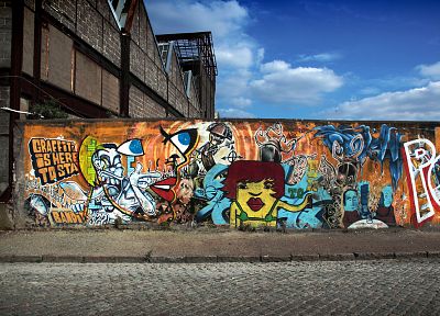 wall, graffiti, street art - duplicate desktop wallpaper