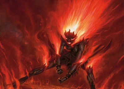 flames, fire, Magic: The Gathering, Pyromancer - random desktop wallpaper