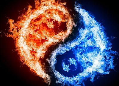 fire, yin yang - random desktop wallpaper