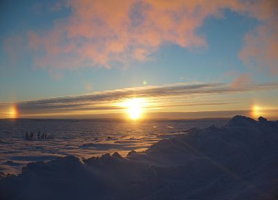 sunrise, landscapes, nature, snow, arctic - desktop wallpaper
