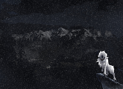 Pokemon, mountains, snow, Absol - random desktop wallpaper