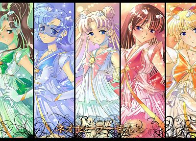 Sailor Moon, Sailor Venus, Sailor Mars, Sailor Mercury, Sailor Jupiter, sailor uniforms, Bishoujo Senshi Sailor Moon - random desktop wallpaper