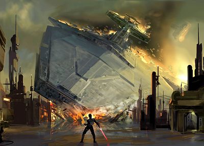 Star Wars, crash, spaceships, vehicles - desktop wallpaper