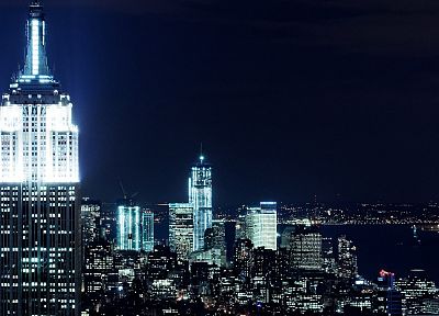 cityscapes, night, New York City - random desktop wallpaper
