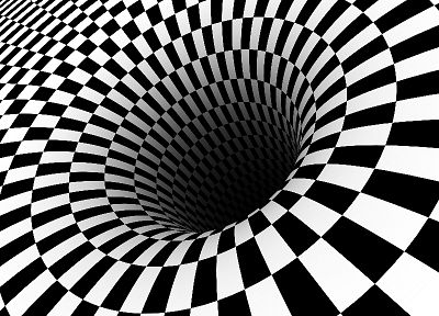 black hole, checkered, vortex, optical illusions - random desktop wallpaper