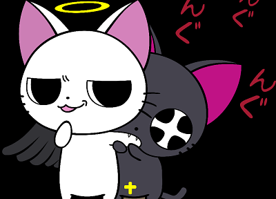 angels, cats, animals, transparent, vampires, anime, Nyanpire, anime vectors - desktop wallpaper
