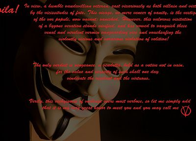Anonymous, V for Vendetta - random desktop wallpaper