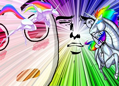 Internet, robot unicorn attack, rainbows, yaranaika - desktop wallpaper
