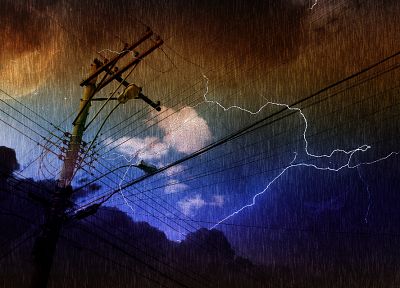 night, storm, electric, lightning - duplicate desktop wallpaper