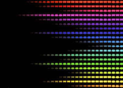 multicolor, patterns, Space Invaders - random desktop wallpaper