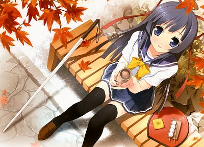 school uniforms, anime girls, sailor uniforms, Kantoku (artist), Sora wo Tobu, Suzushiro Akari - related desktop wallpaper
