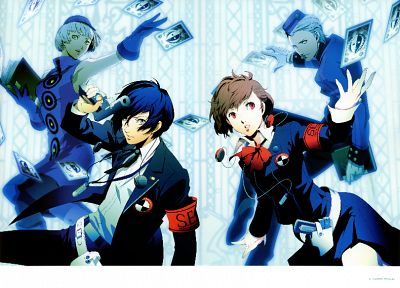 Persona series, Persona 3, Arisato Minato, Elizabeth (Persona 3), Female Protagonist (Persona 3), Theodore (Persona 3 Portable), Soejima Shigenori - random desktop wallpaper