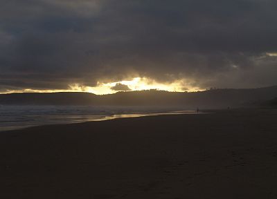sunset, clouds, sand, beaches - desktop wallpaper